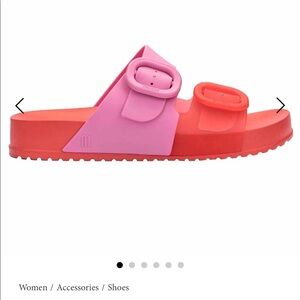 Melissa Cozy Slide with Buckle Pink/Red